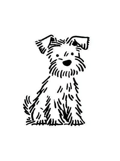 Cute Dog Illustration Poster. poster