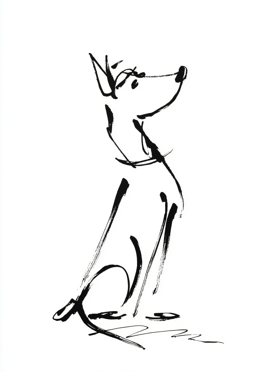 Stylized Dog Illustration Poster. poster — illustration art