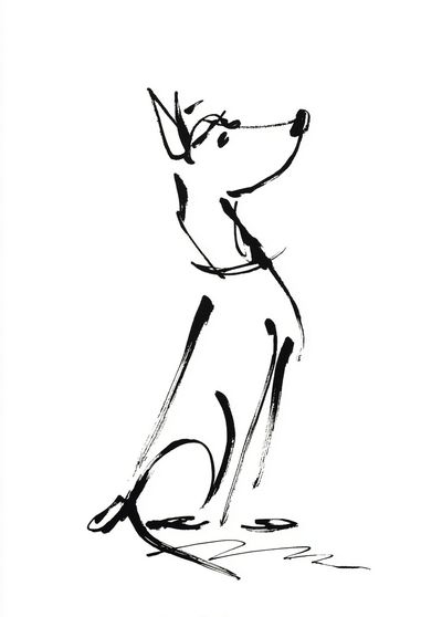 Stylized Dog Illustration Poster. poster