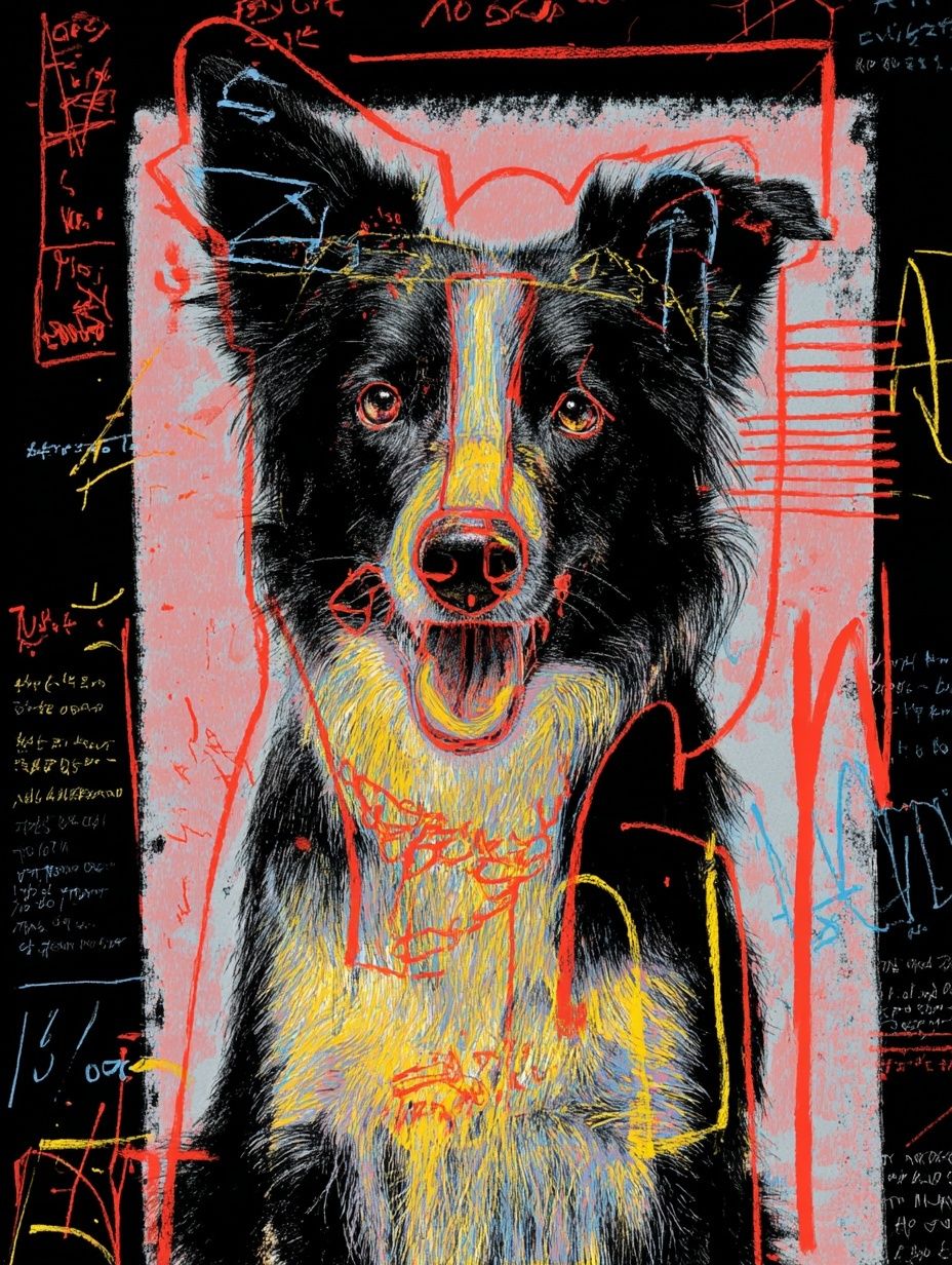 Colorful Dog Portrait Poster. poster detail