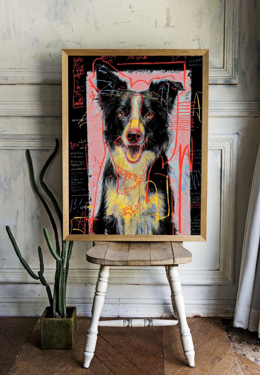 Colorful Dog Portrait Poster. — room view 1