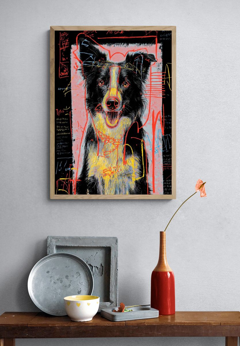 Colorful Dog Portrait Poster. — room view 3