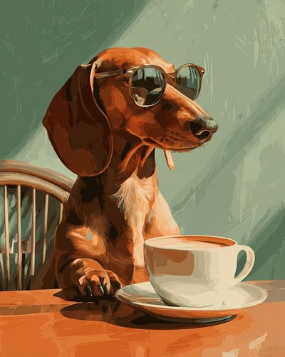 Cool Dachshund with Sunglasses — Funny Print. poster