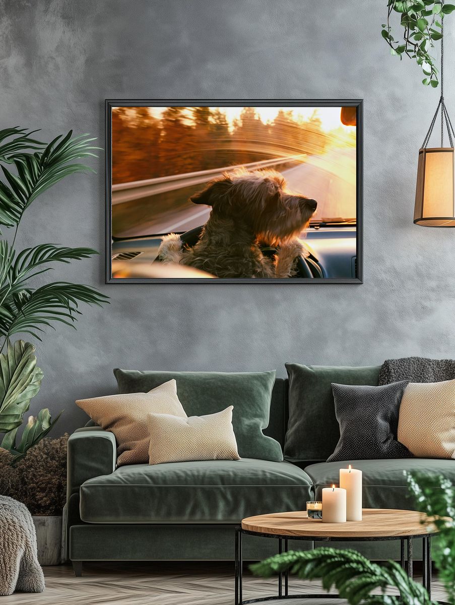 Dog Road Trip Photography Poster. — room view 4