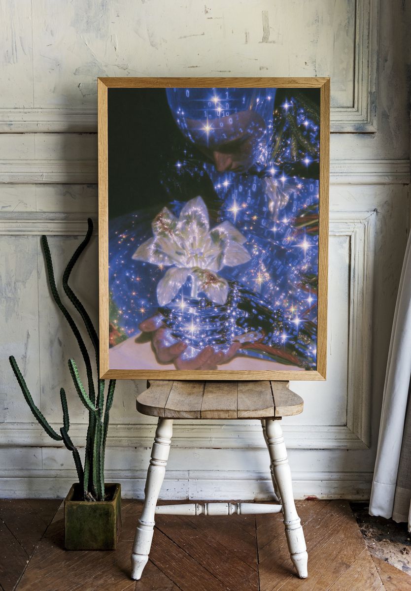 Digital Bloom Surreal Photography Poster. — room view 1