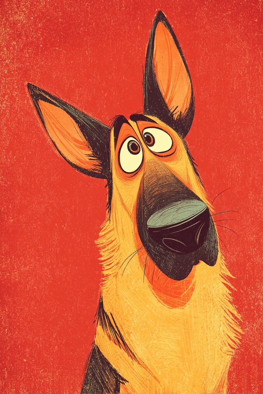 German Shepherd — Cartoon Print. poster detail