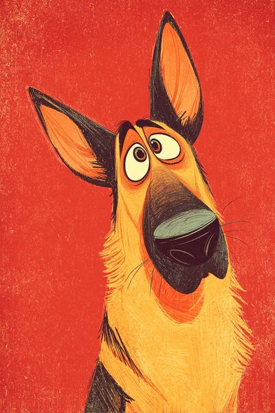 German Shepherd — Cartoon Print. poster