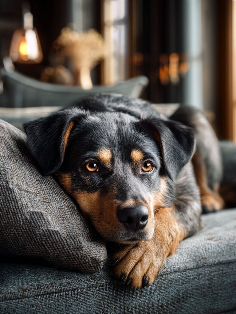 Relaxed Dog Portrait Poster. poster detail