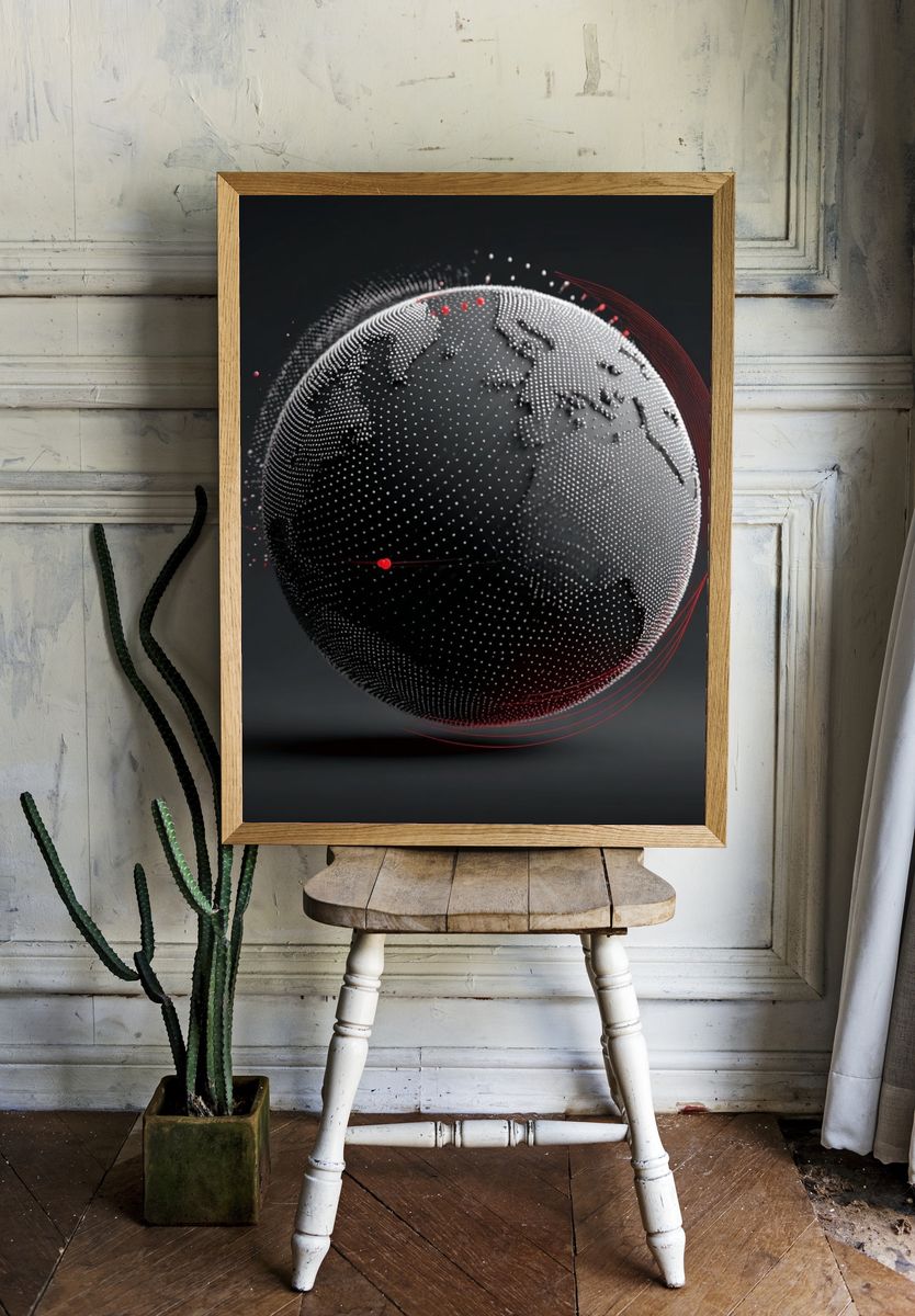 Digital Globe — Abstract Print. — room view 1