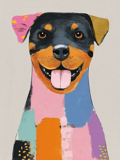 Colorful Rottweiler Portrait Poster. poster print