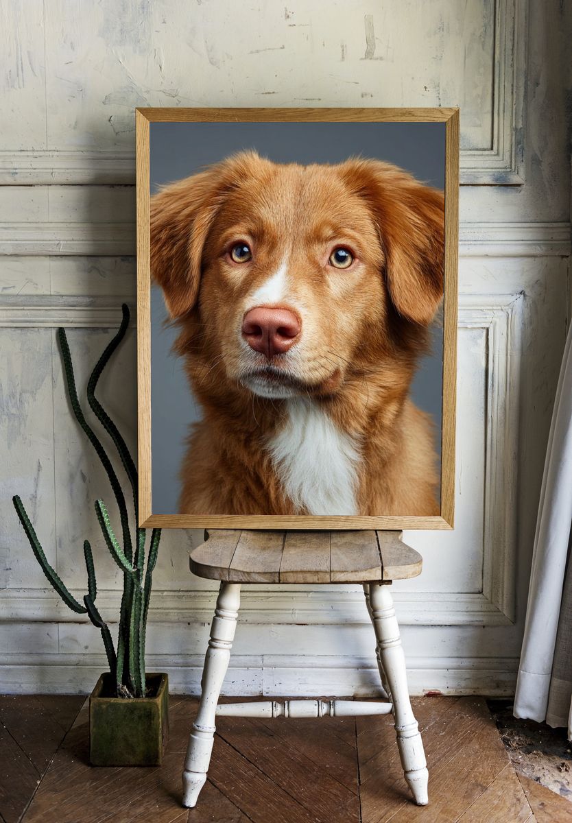 Golden Dog Portrait Poster. — room view 1