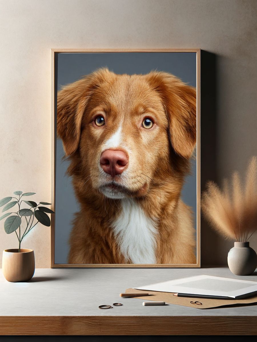 Golden Dog Portrait Poster. — room view 2