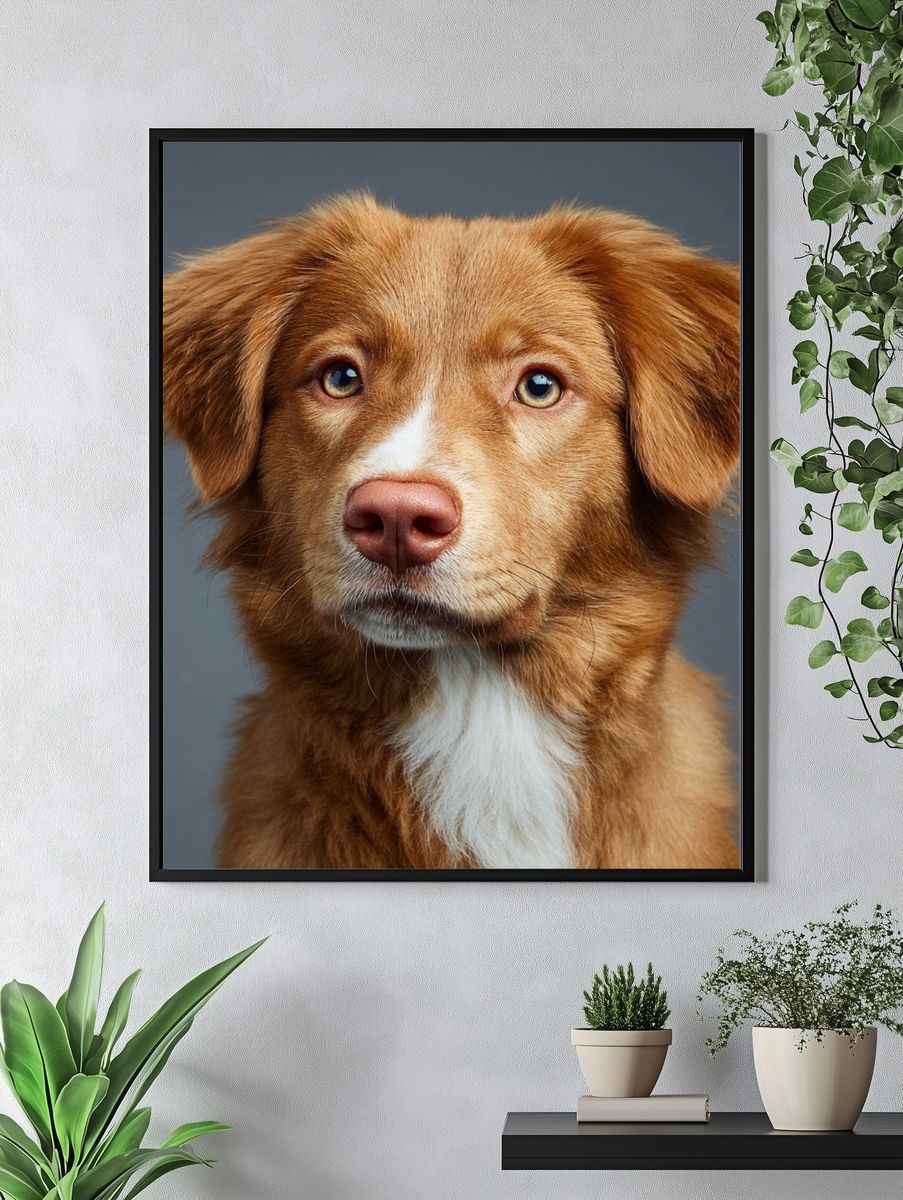 Golden Dog Portrait Poster. — room view 4