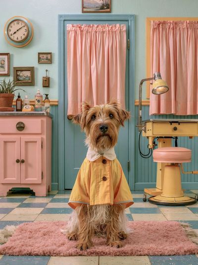 Dog in Pastel Salon Photography Poster.