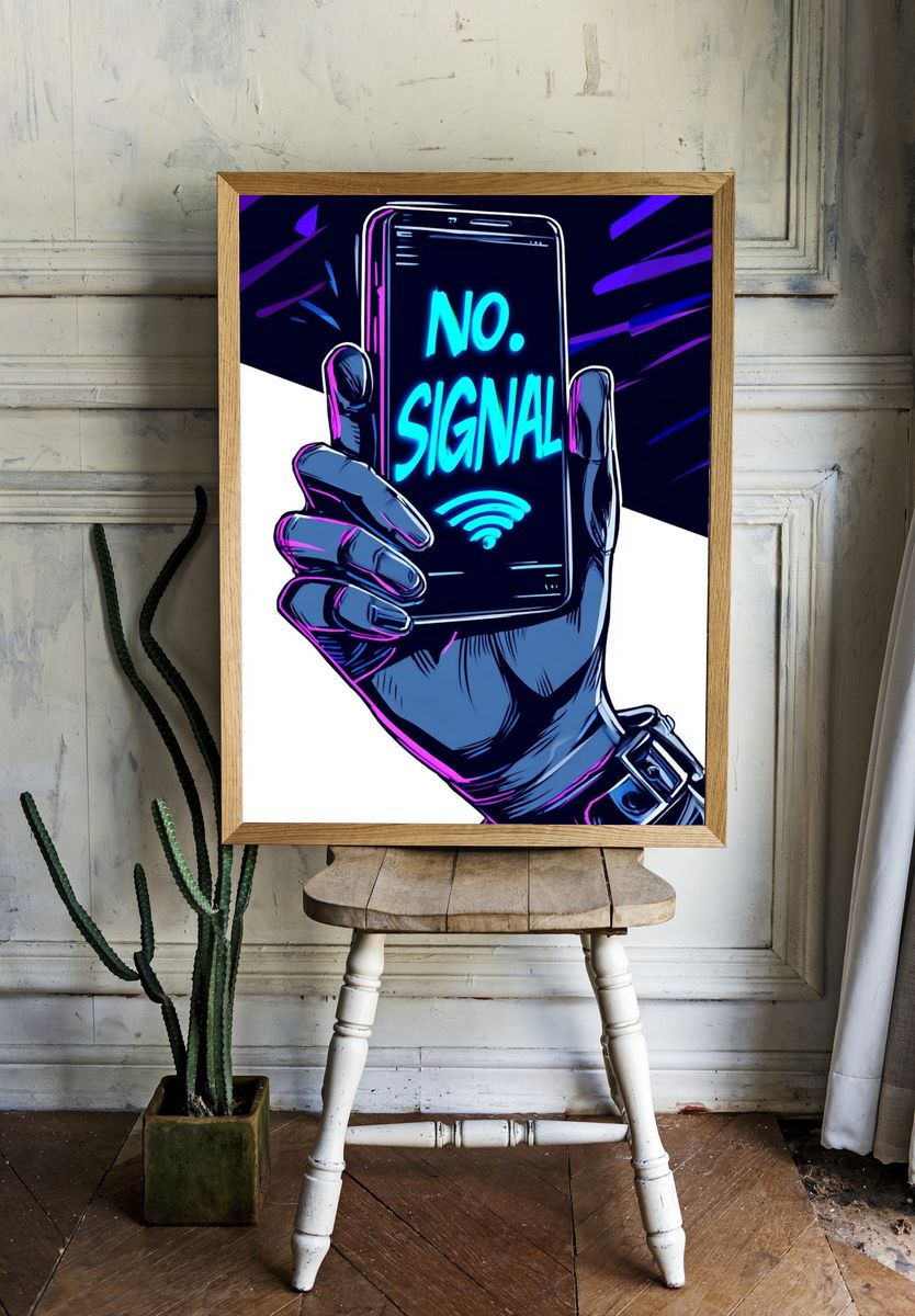 No Signal — Digital Art Print. — room view 1