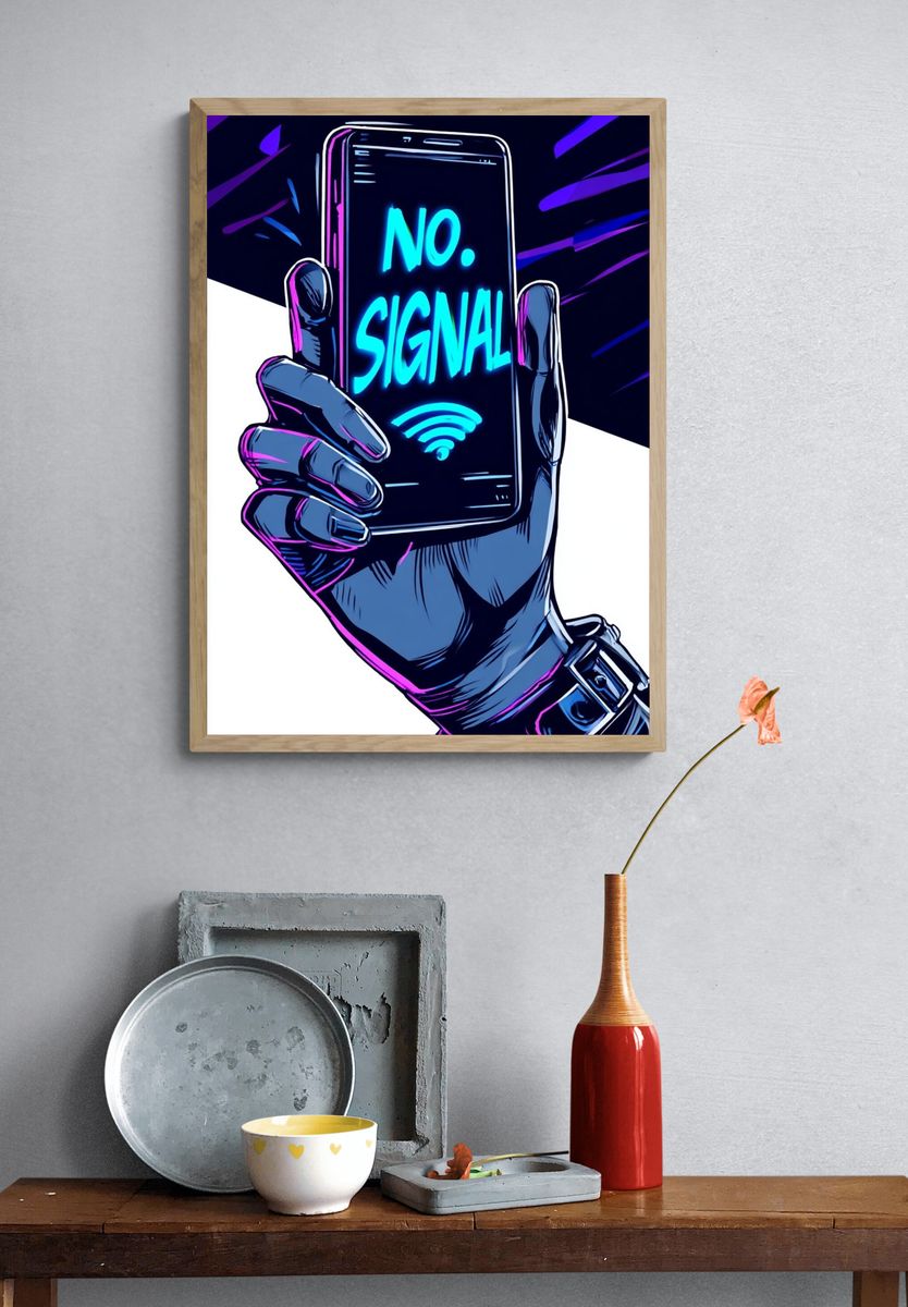 No Signal — Digital Art Print. — room view 3