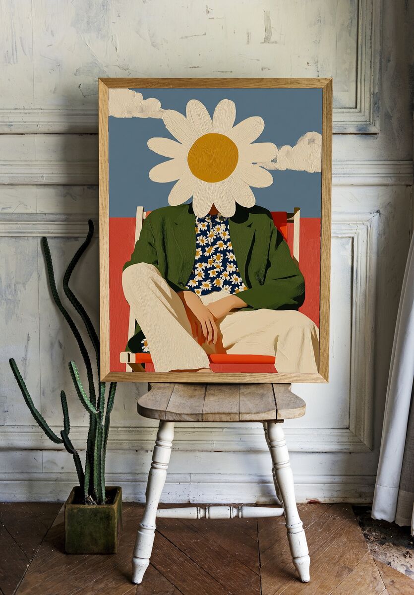 Daisy Head — Illustration Print. — room view 1
