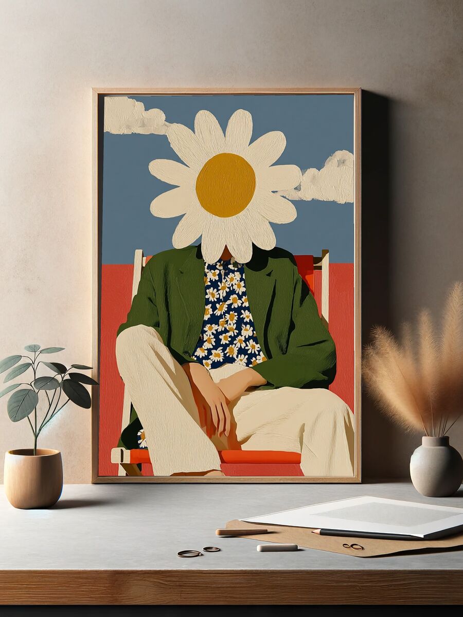 Daisy Head — Illustration Print. — room view 2