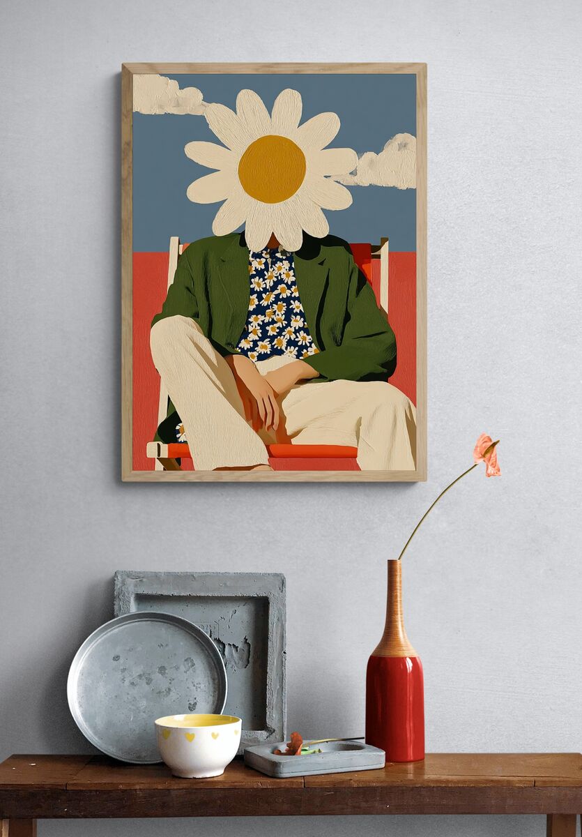 Daisy Head — Illustration Print. — room view 3