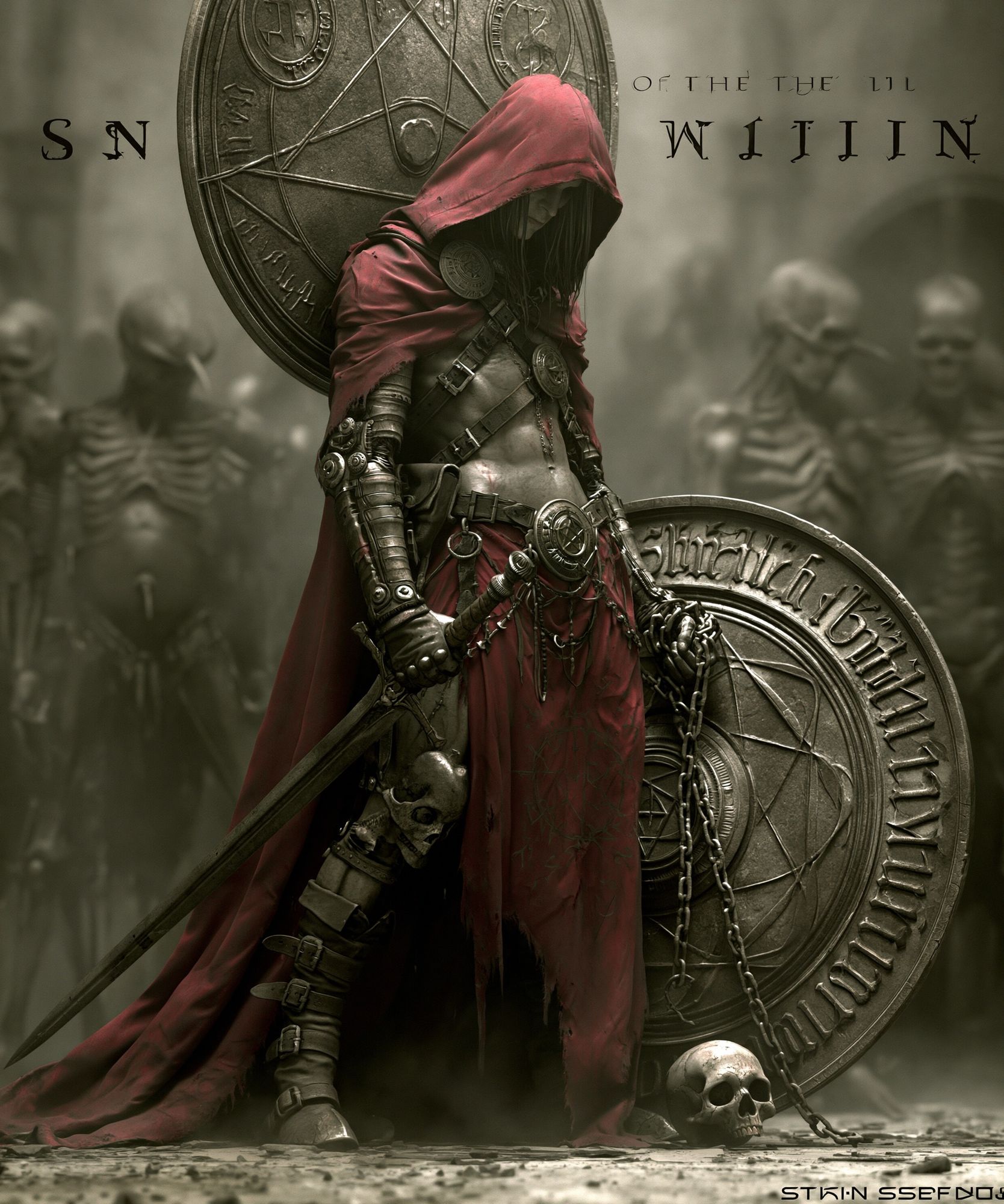 Dark Hooded Warrior Fantasy Poster. poster — illustration art