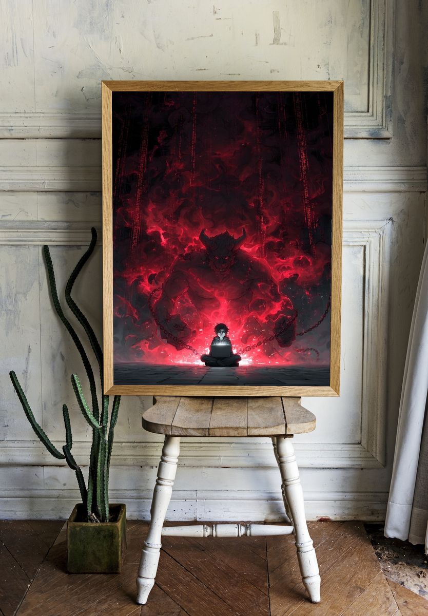 Digital Demon — Anime Art Print room preview