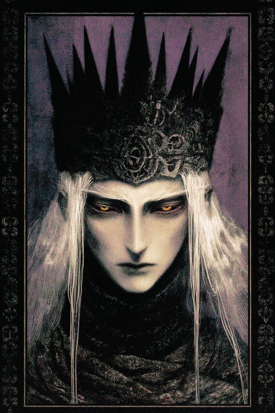 Dark Crowned Figure — Illustration Print. poster — illustration art