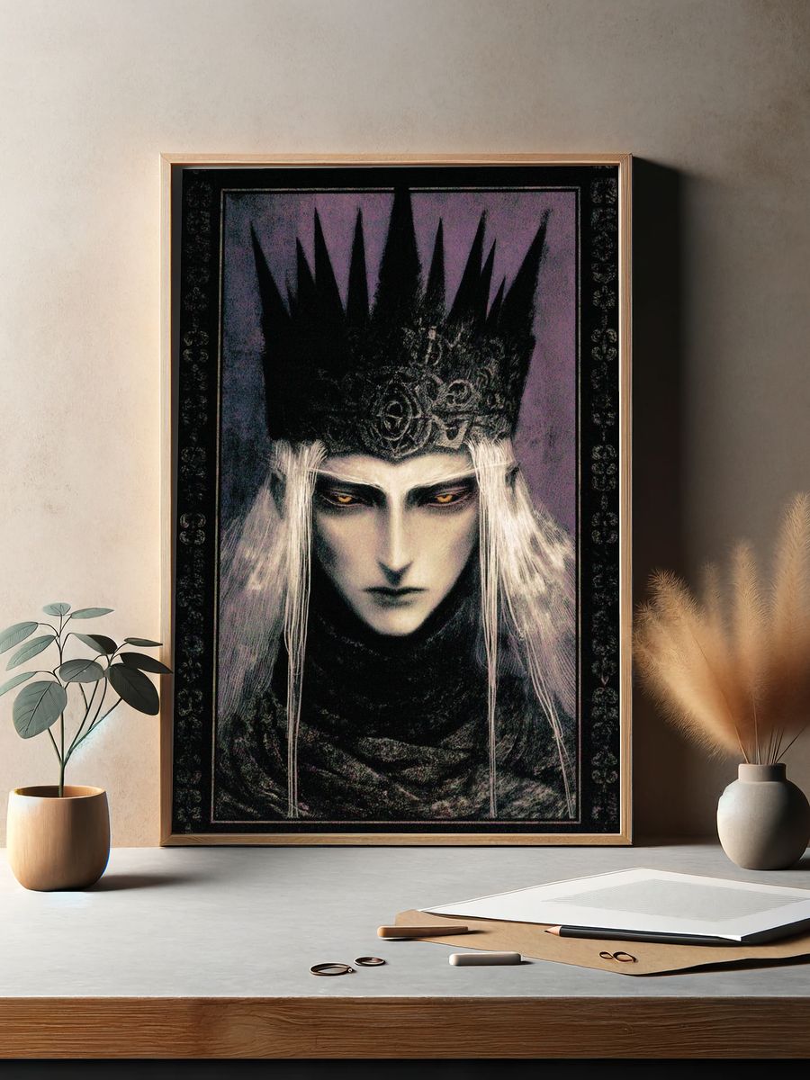 Dark Crowned Figure — Illustration Print. — room view 2