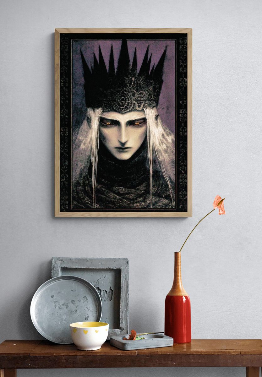 Dark Crowned Figure — Illustration Print. — room view 3