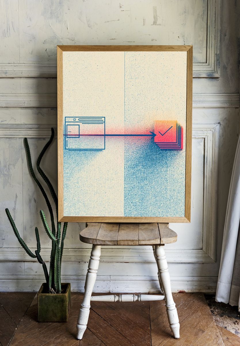 Digital Workflow Abstract Poster. room preview