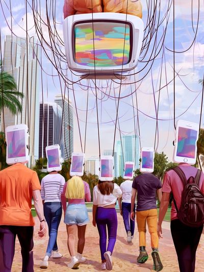 Digital Dreamwalk Illustration Poster. poster