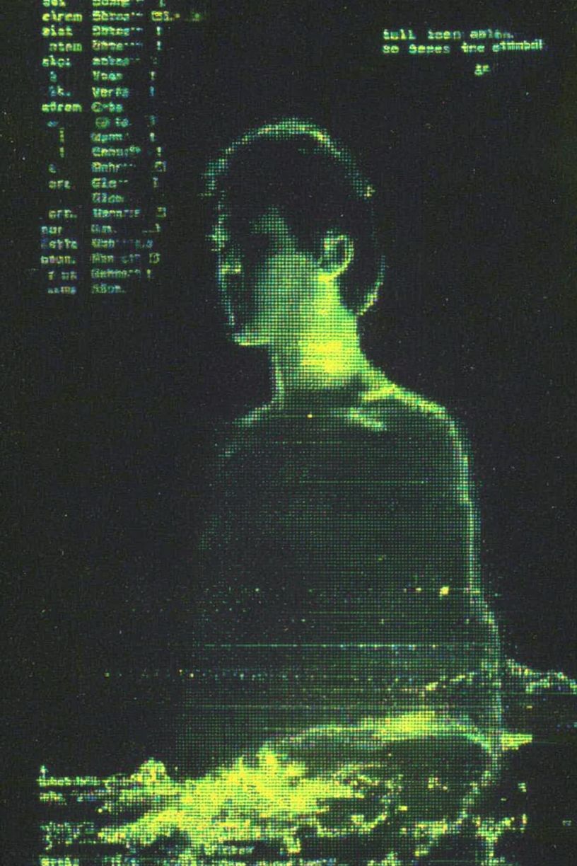 Glitch Portrait Digital Art Poster. poster — illustration art