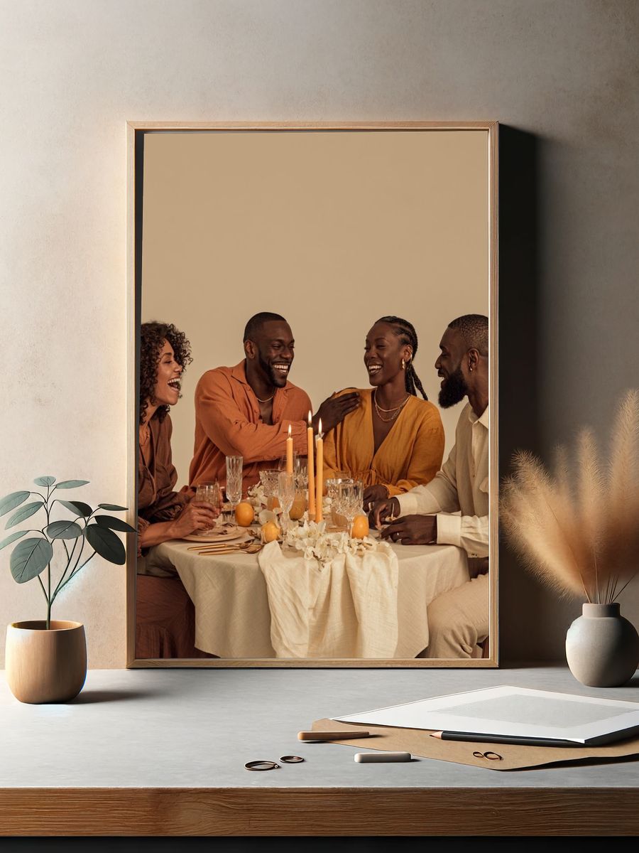 Warm Dinner Party Photography Poster. — room view 2