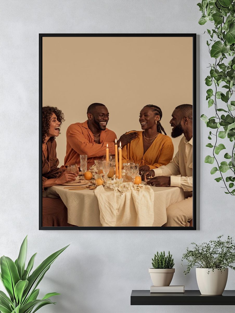 Warm Dinner Party Photography Poster. — room view 4