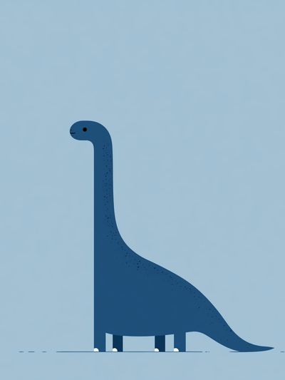 Blue Dinosaur Minimalist Poster. poster