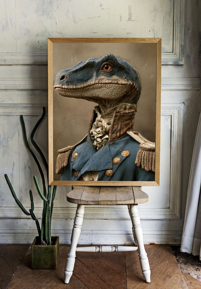 Dinosaur Portrait Fine-Art Poster. — room view 1