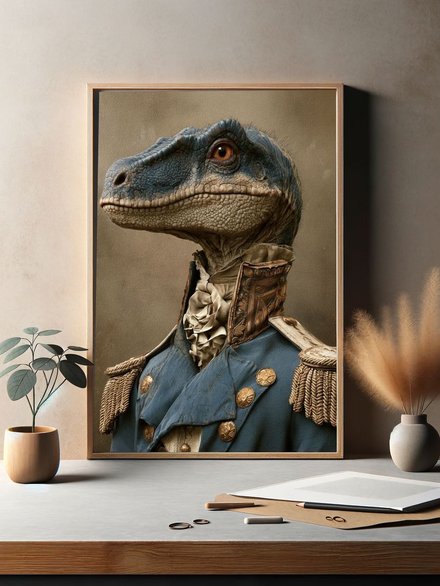 Dinosaur Portrait Fine-Art Poster. — room view 2