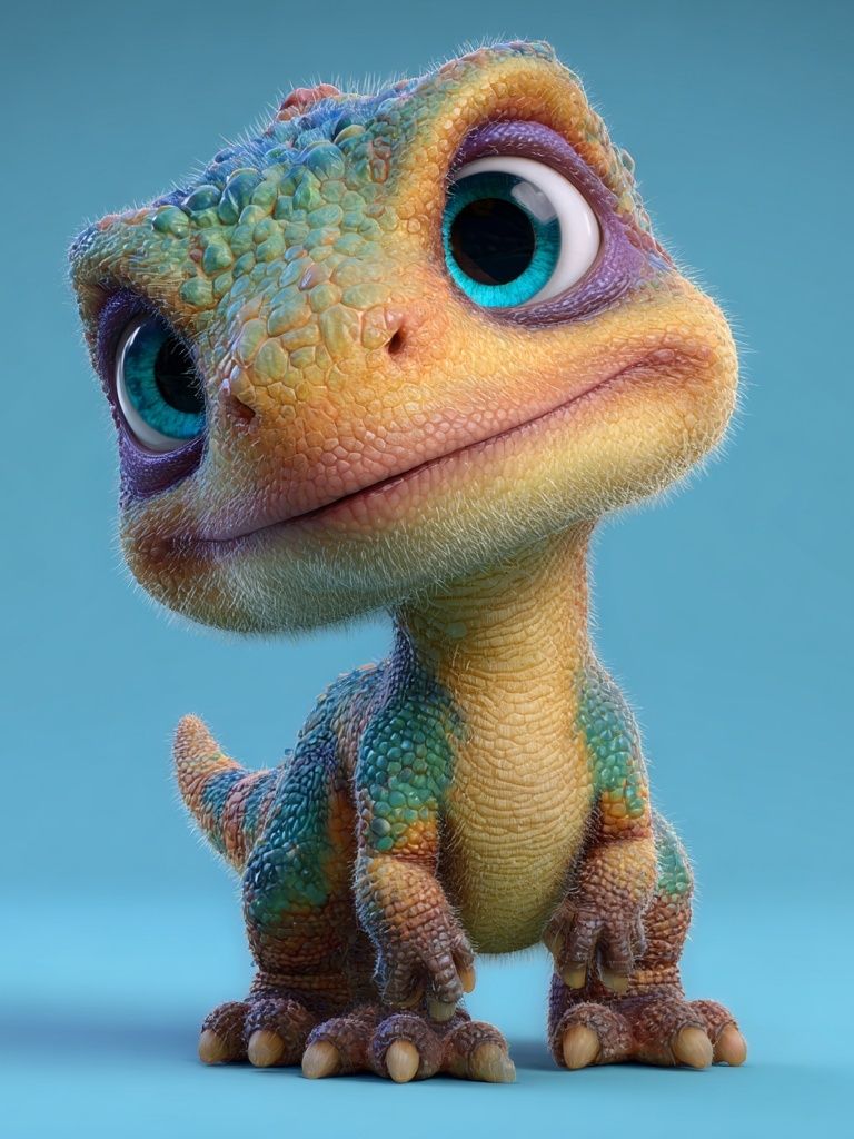 Cute Cartoon Dinosaur — Illustration Print. poster — illustration art