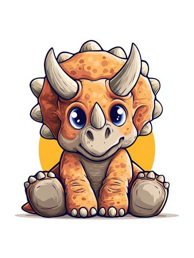 Cute Triceratops Illustration Poster. poster