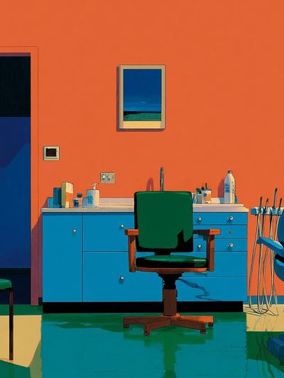 Dental Office Interior — Illustration Print. poster print