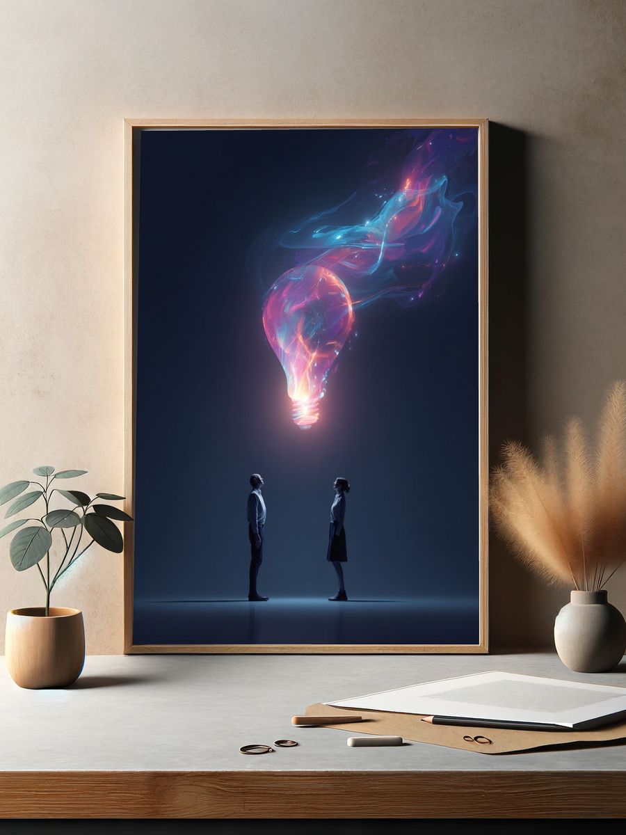 Illuminated Ideas — Digital Art Print. — room view 2