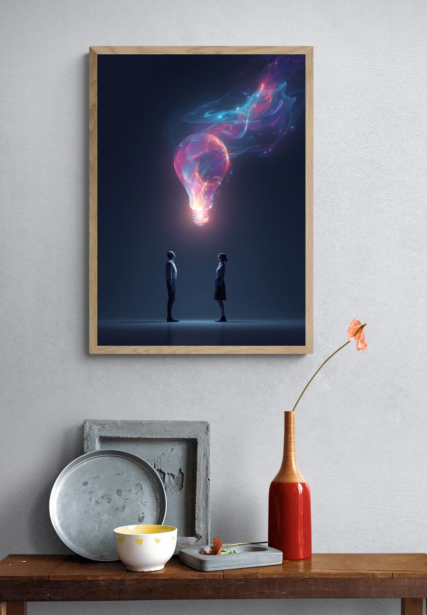 Illuminated Ideas — Digital Art Print. — room view 3