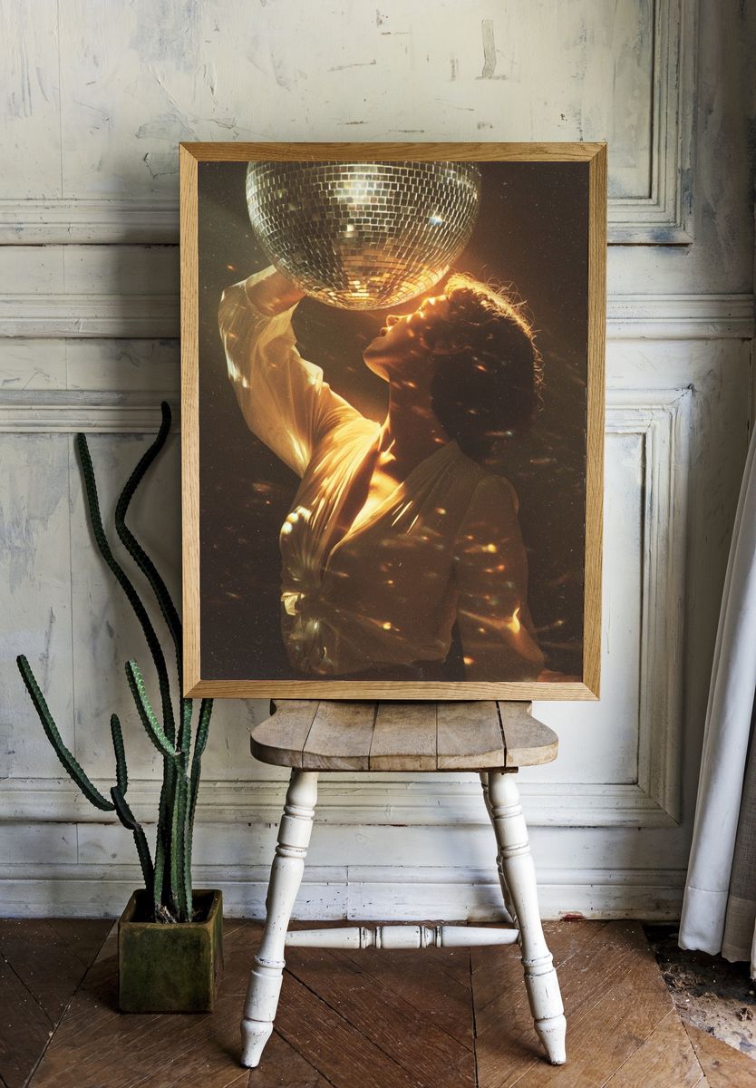 Disco Dream Portrait Poster. room preview