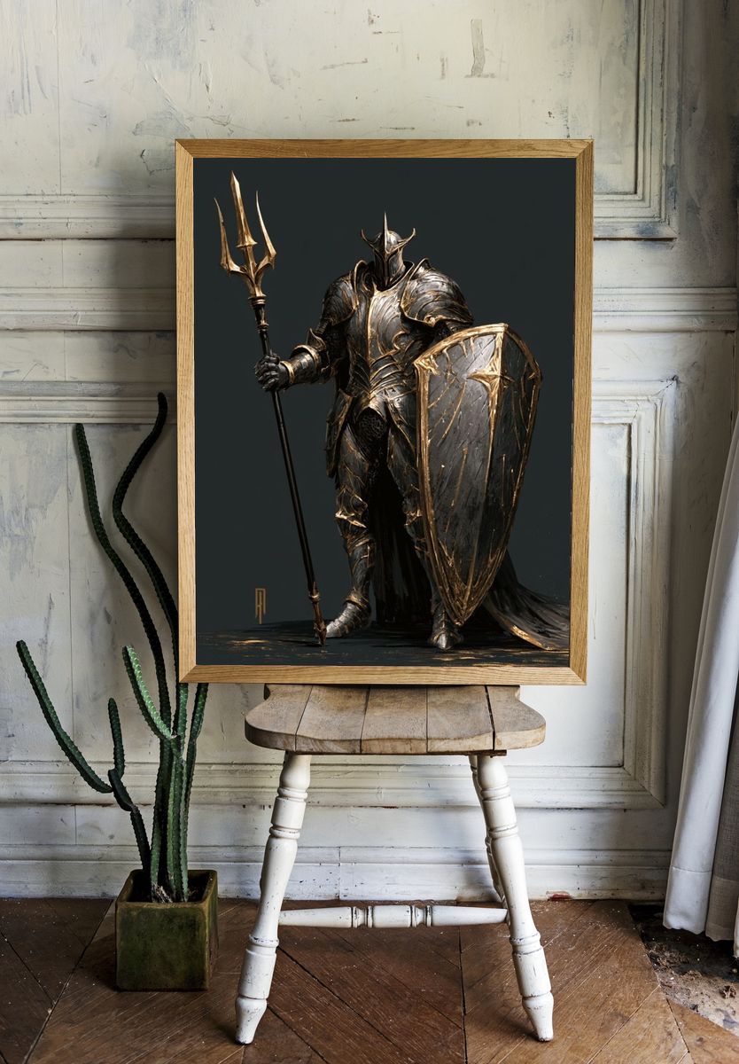 Dark Fantasy Knight Poster. room preview