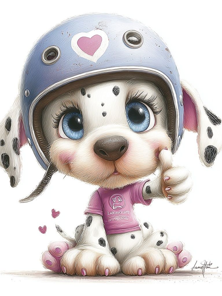 Cute Dalmatian Puppy Illustration Poster. poster detail