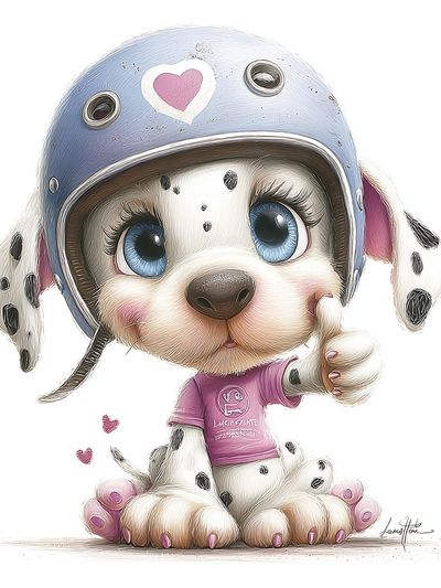 Cute Dalmatian Puppy Illustration Poster. poster