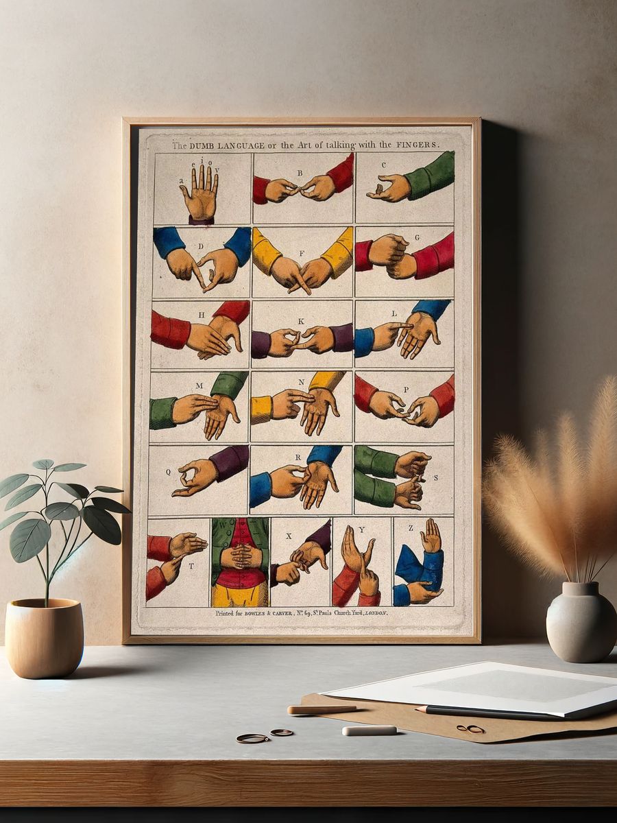 The Dumb Language — Vintage Print. — room view 2