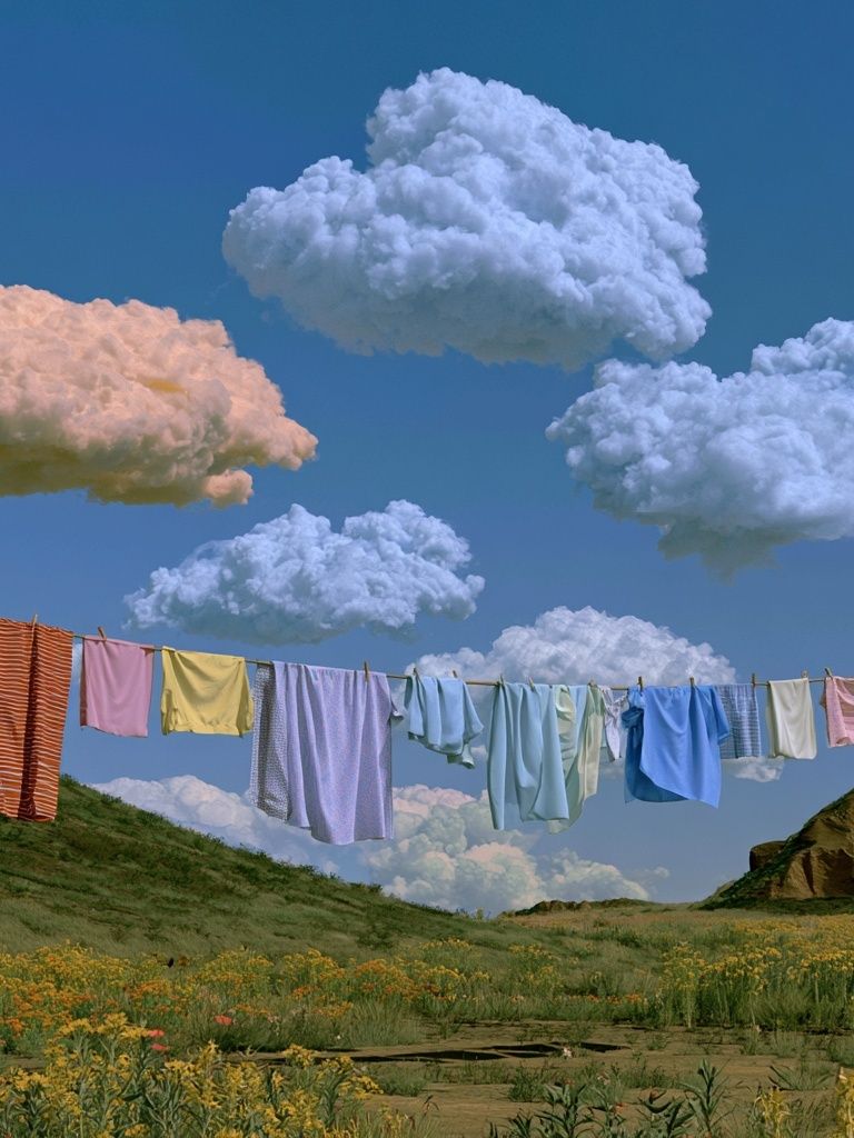Dreamy Laundry Sky Photography Poster. poster detail