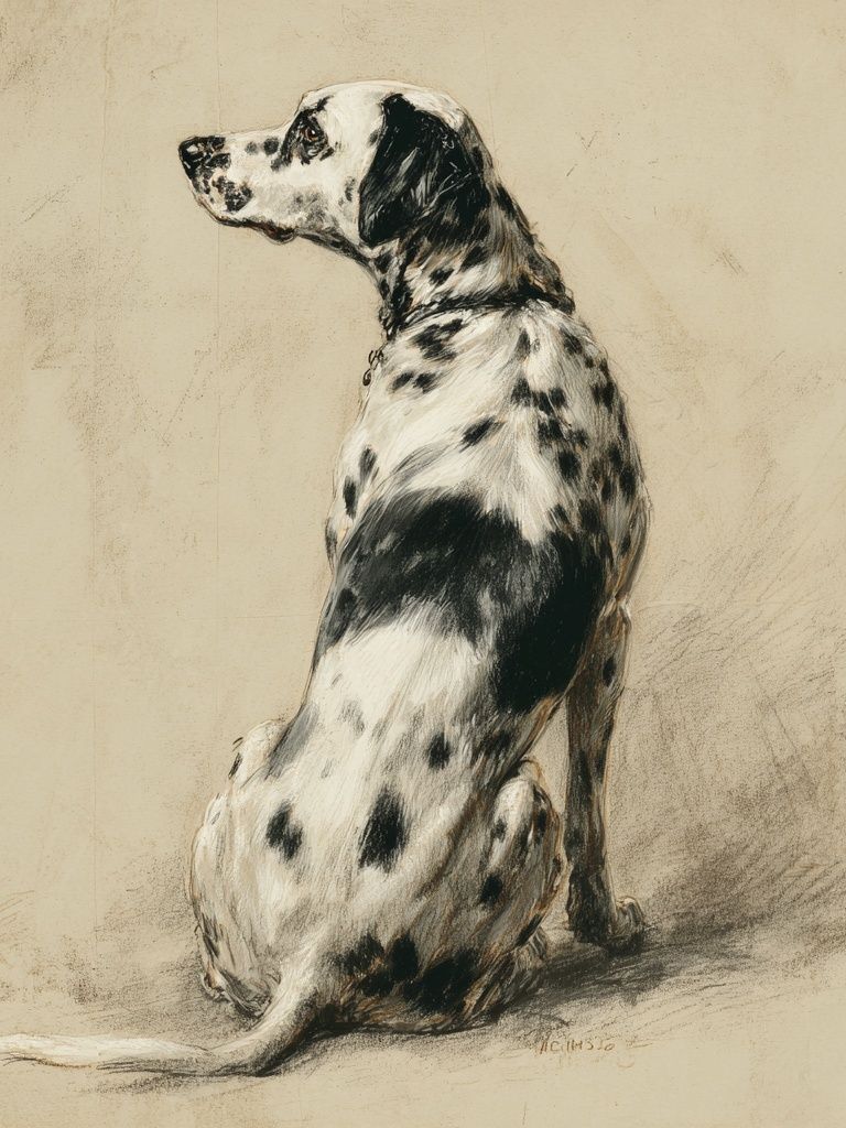 Dalmatian Dog Portrait Print. poster detail