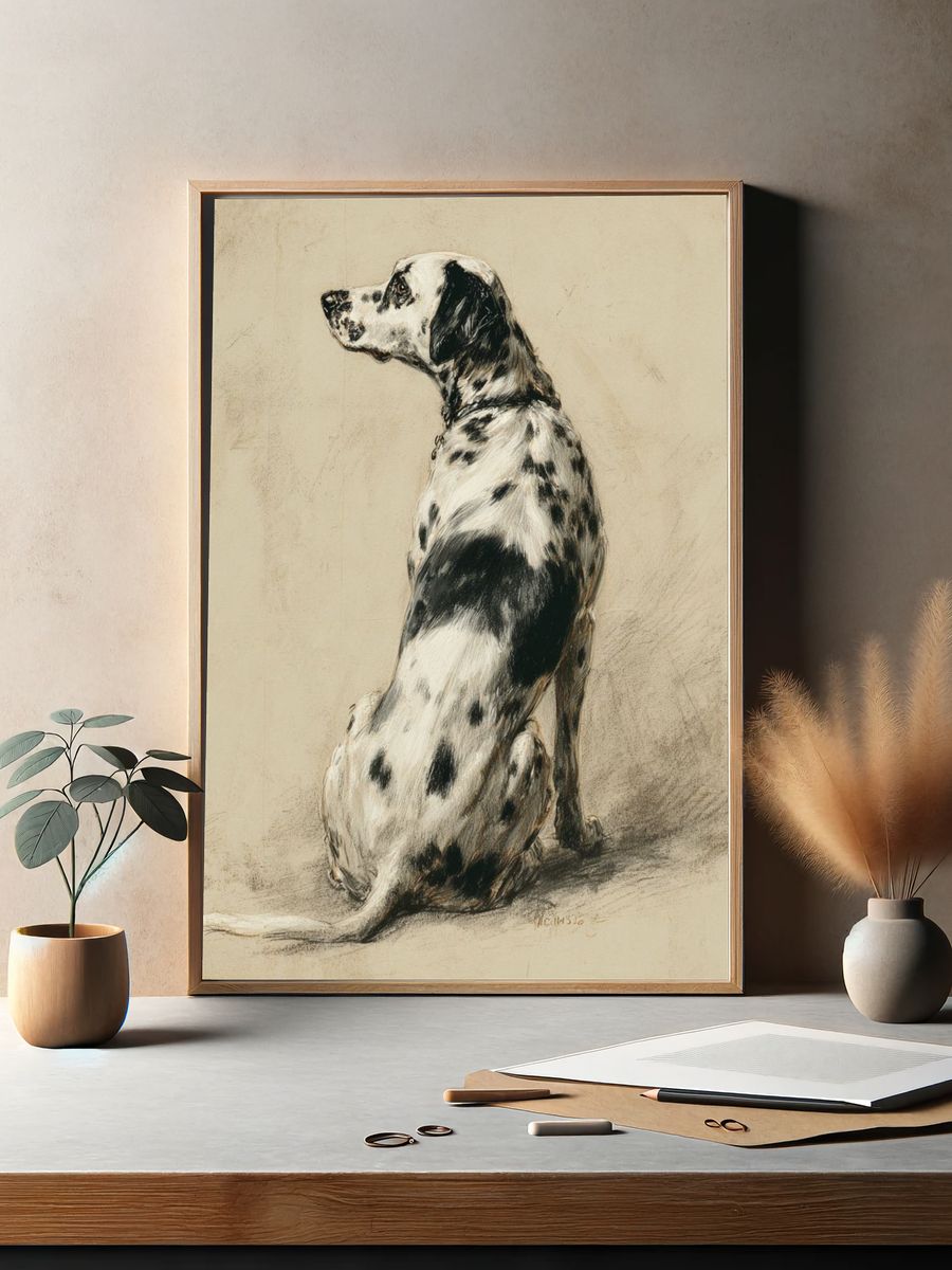 Dalmatian Dog Portrait Print. — room view 2