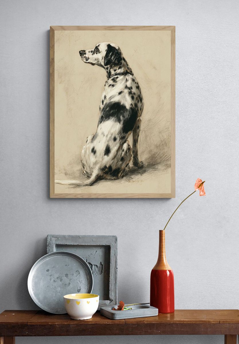 Dalmatian Dog Portrait Print. — room view 3